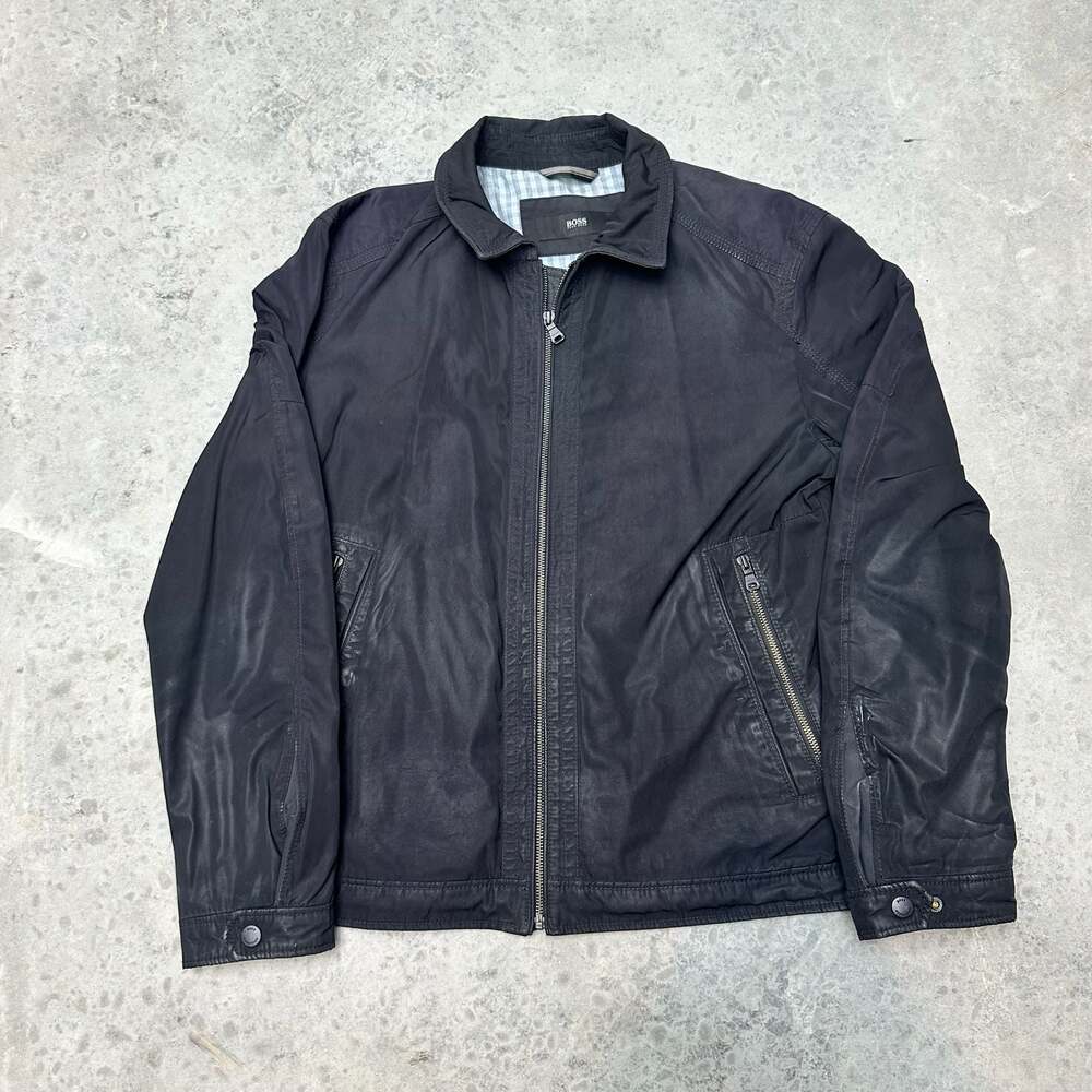 Hugo Boss Black Full Zip Jacket with Plaid Lining - Medium